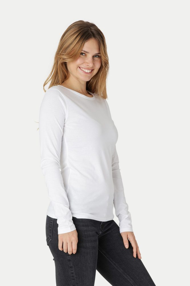 Neutral Dámské tričko s dlouhým rukávem z organické Fairtrade bavlny - Bílá / tmavě modrá | L