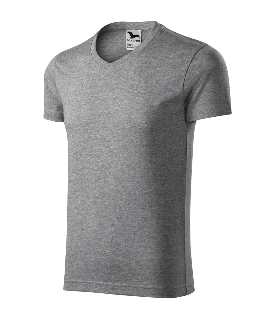 MALFINI Pánské tričko Slim Fit V-neck - Žlutá | XXXL