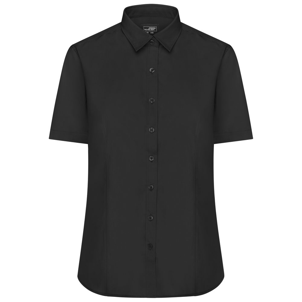 James & Nicholson Dámska košeľa s krátkym rukávom JN679 - Čierna | XXL