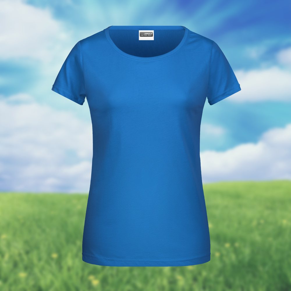 James & Nicholson Klasické dámske tričko z biobavlny 8007 - Nebesky modrá | M