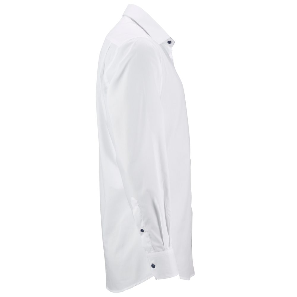James & Nicholson Pánská bílá košile JN648 - Bílá / bílá / světle modrá | XL