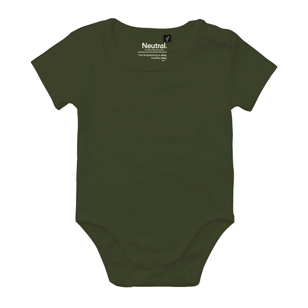 Neutral Dětské body s krátkým rukávem z organické Fairtrade bavlny - Military | 80