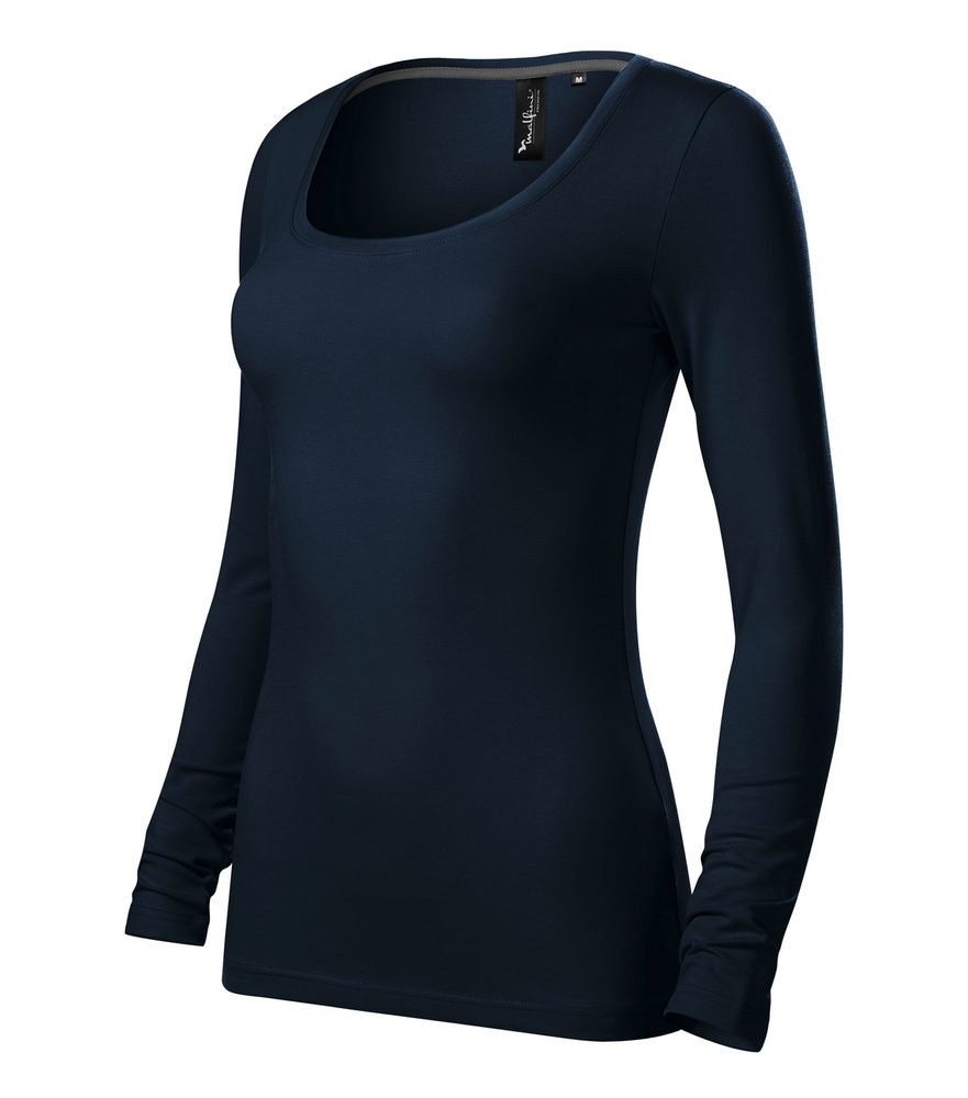 MALFINI Dámske tričko s dlhým rukávom Brave - Námornícka modrá | XS