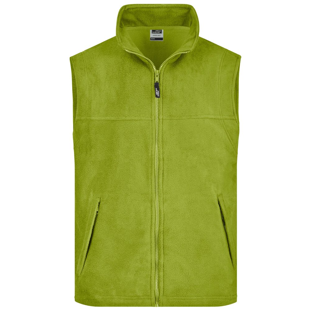 James & Nicholson Pánská fleecová vesta JN045 - Limetkově zelená | L