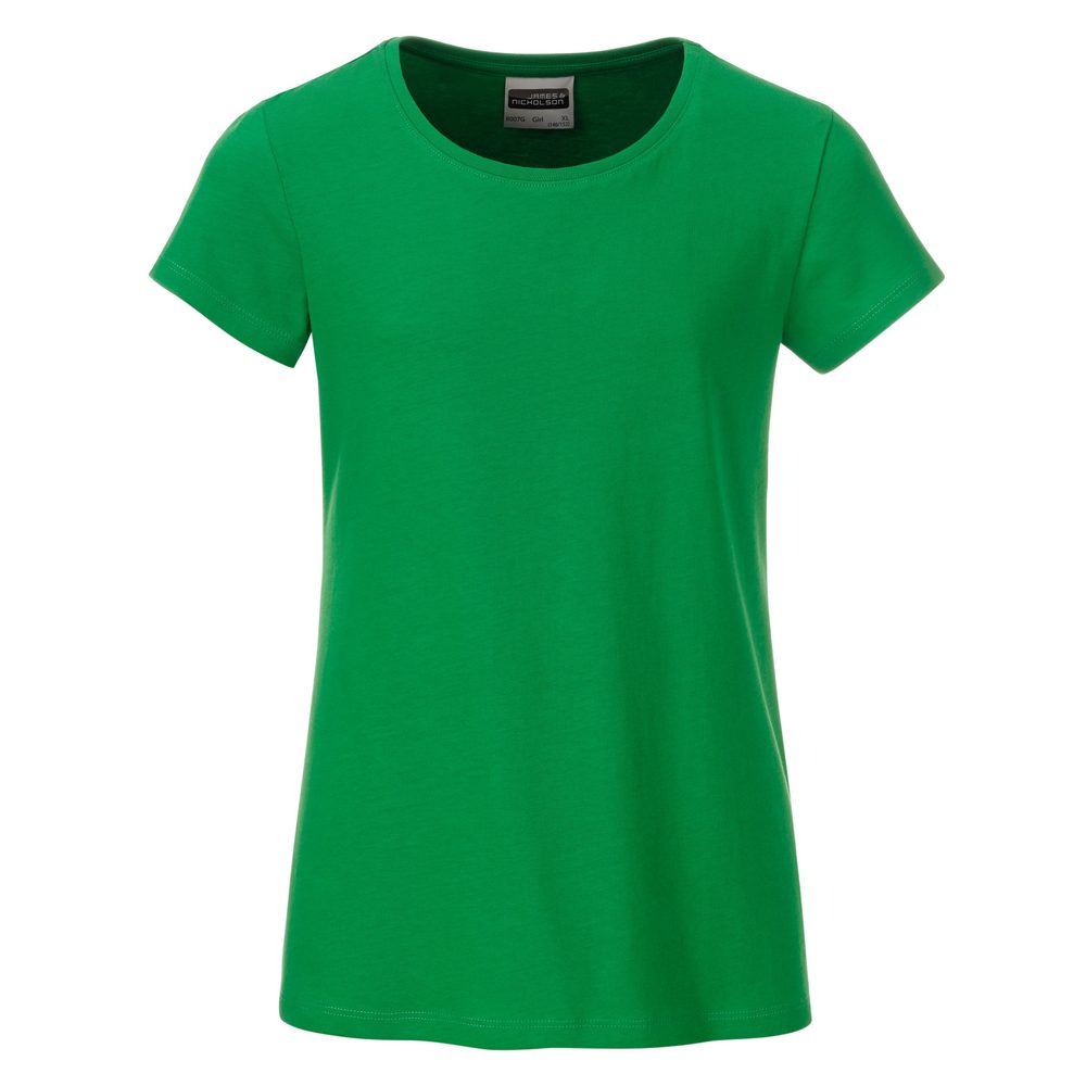 James & Nicholson Klasické dievčenské tričko z biobavlny 8007G - Papraďová | XL