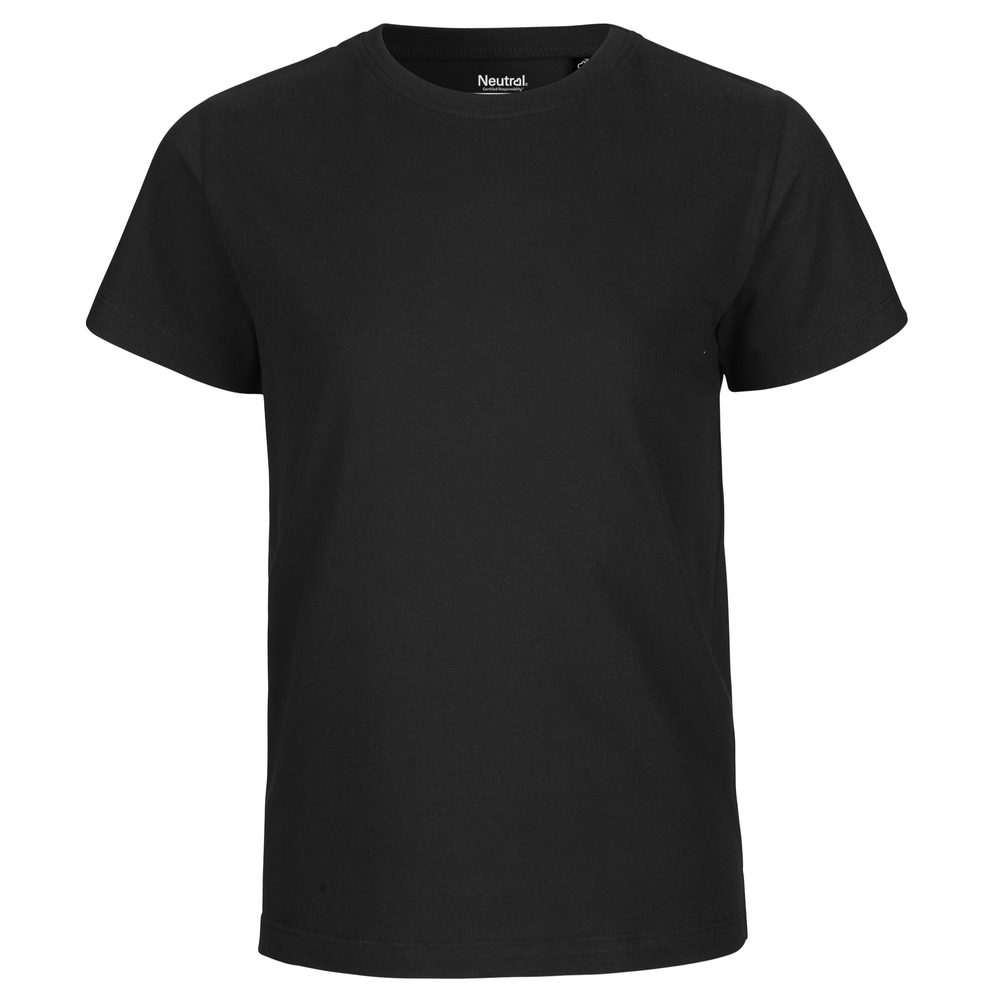 Neutral Detské tričko s krátkym rukávom z organickej Fairtrade bavlny - Čierna | 104/110