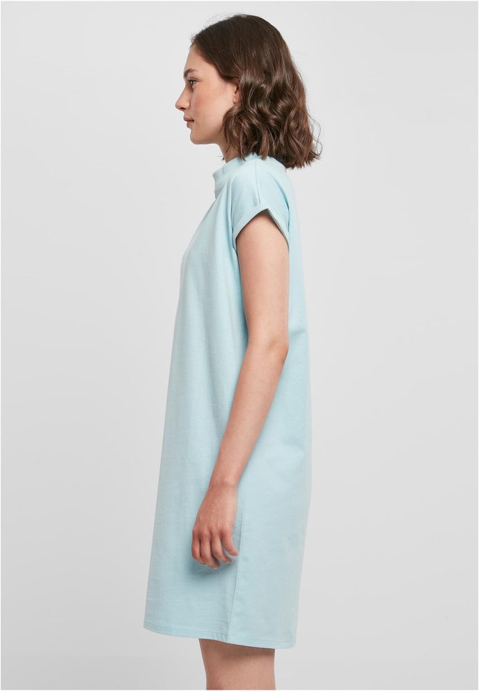 Build Your Brand Ležérne bavlnené šaty s golierikom - Svetlá asfaltová | XXXL