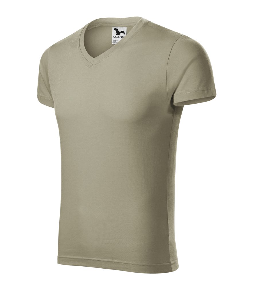 MALFINI Pánské tričko Slim Fit V-neck - Černá | XXXL