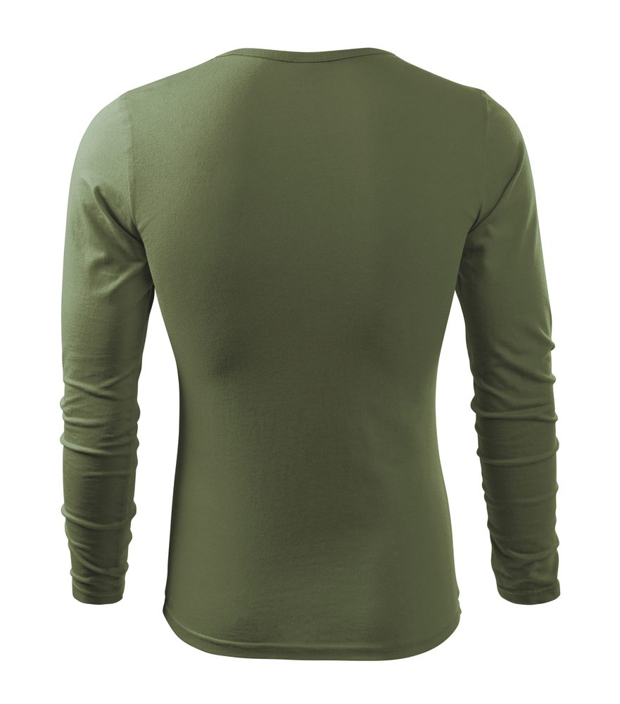 MALFINI Pánské tričko s dlouhým rukávem Fit-T Long Sleeve - Středně zelená | S