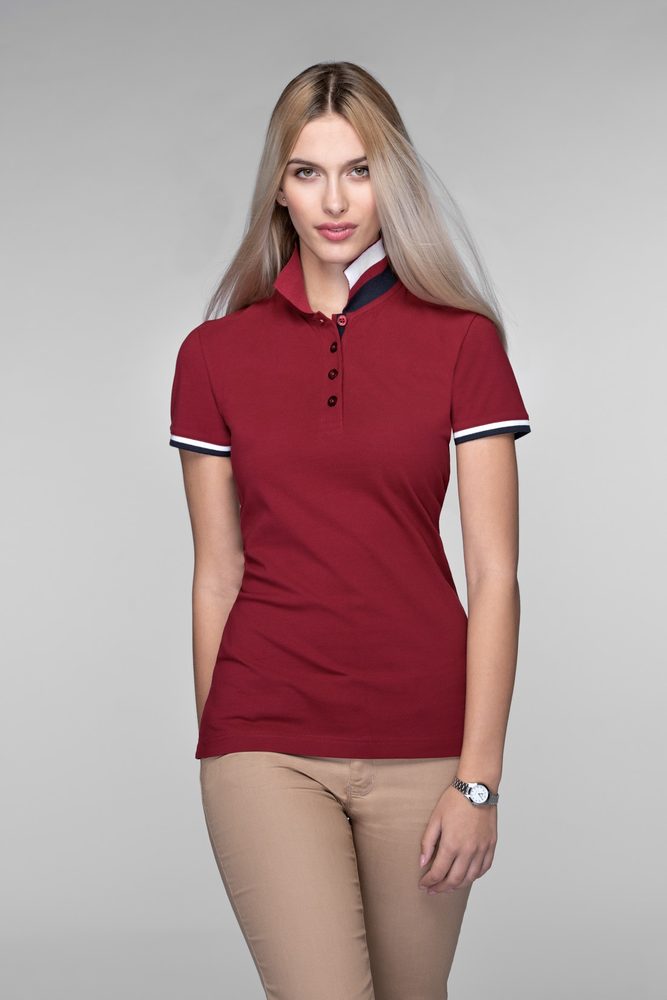 MALFINI Dámska polokošeľa Collar Up - Garnet | XL