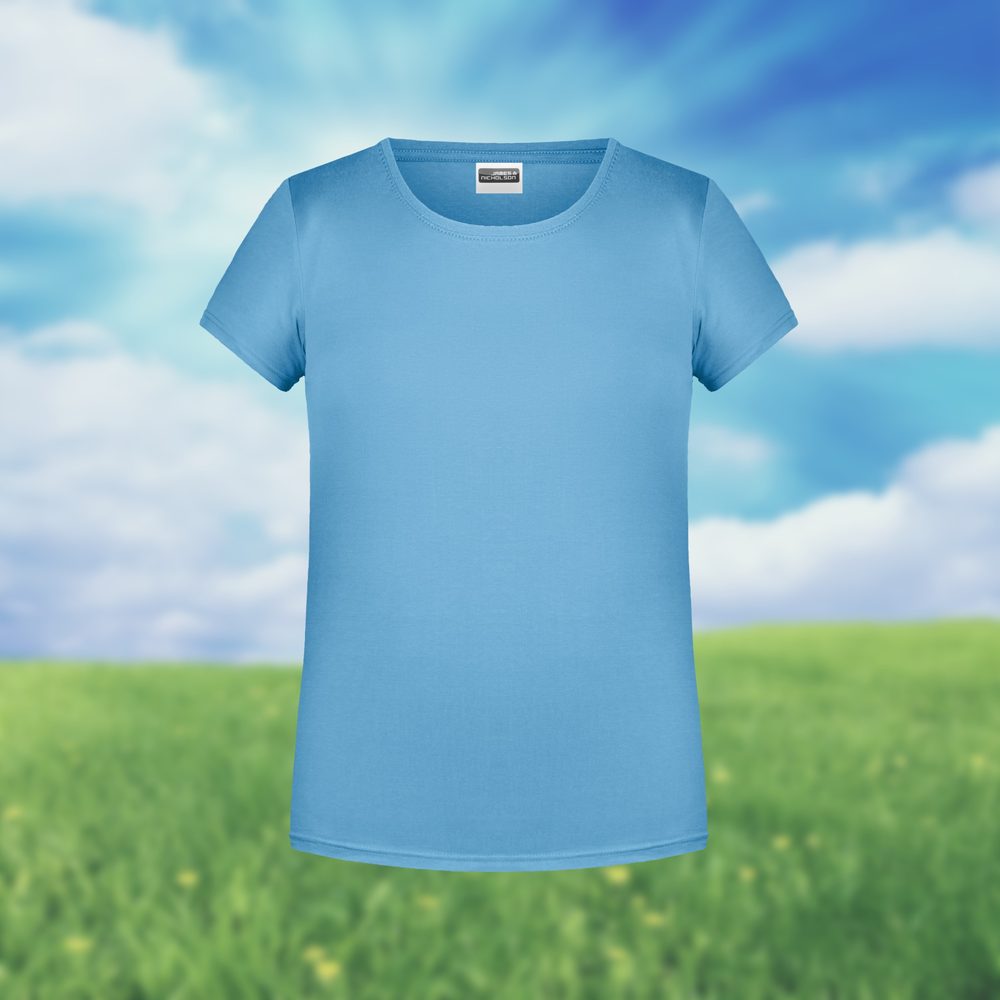 James & Nicholson Klasické dievčenské tričko z biobavlny 8007G - Nebesky modrá | M