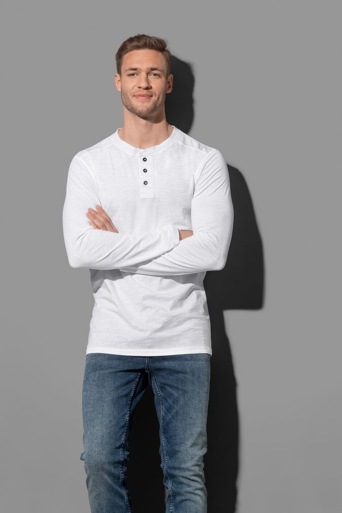 Stedman Pánske tričko s dlhým rukávom Shawn Henley - Biela | M