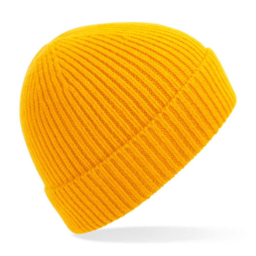 E-shop Beechfield Ľahká zimná čiapka z rebrovaného úpletulnečná žltá
