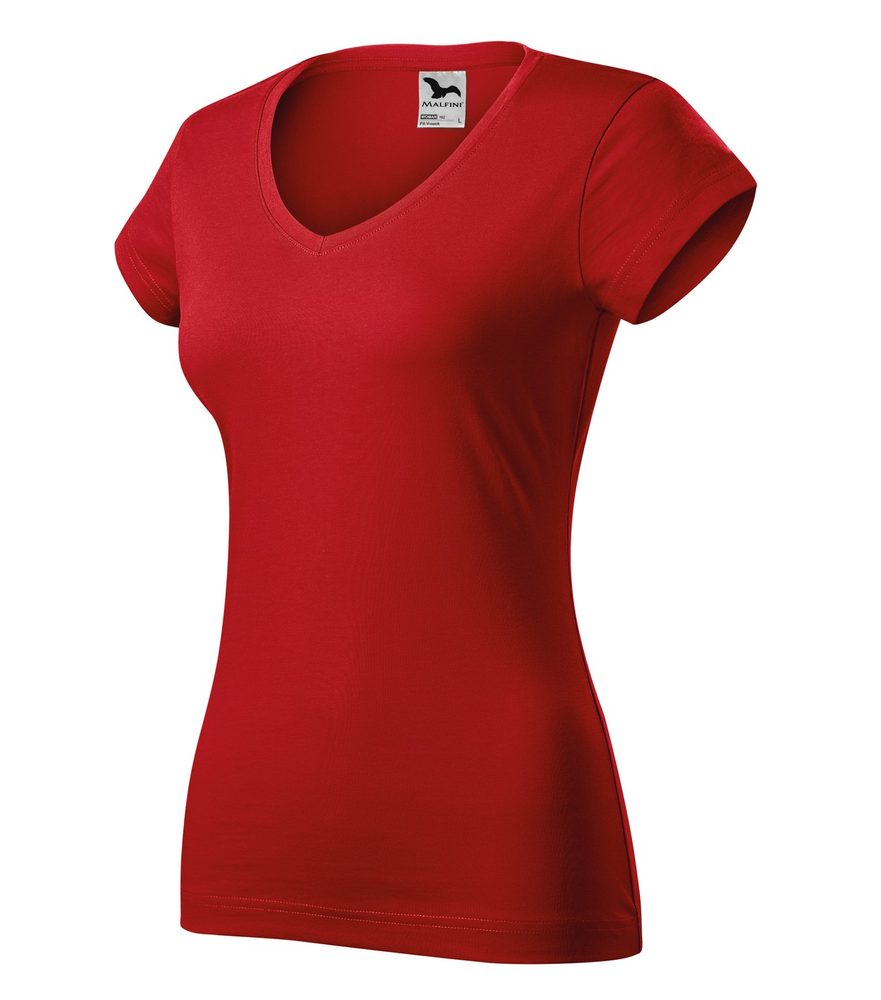 MALFINI Dámske tričko Fit V-neck - Čierna | XS