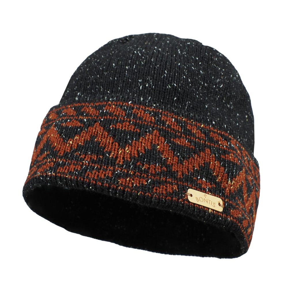 E-shop Bontis Merino čiapka s cikcakovým vzorom # Čierna / Oriešok # uni
