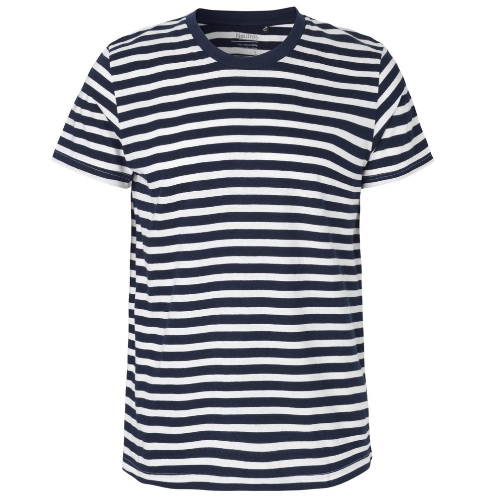 Neutral Pánske tričko Fit z organickej Fairtrade bavlny - Bílá / tmavě modrá | XXL