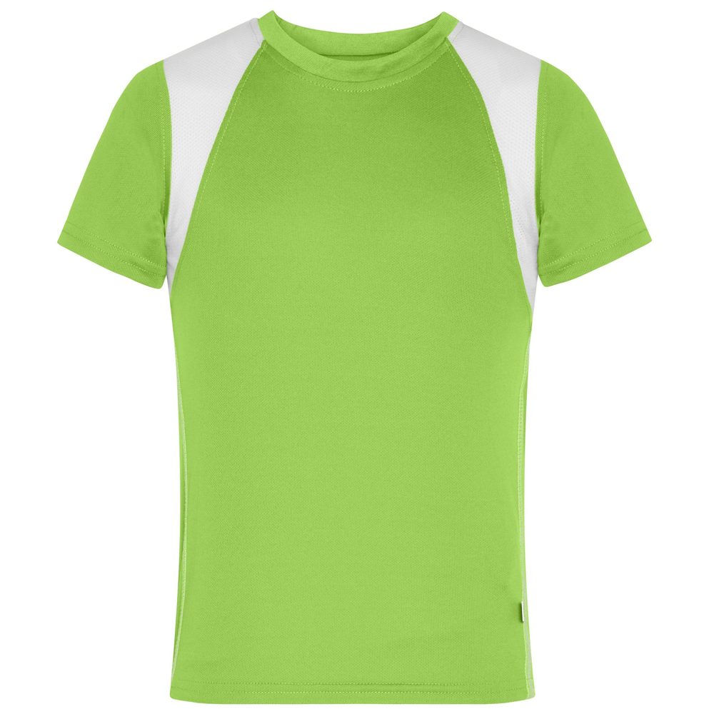 James & Nicholson Detské športové tričko s krátkym rukávom JN397k - Limetkovo zelená / biela | M