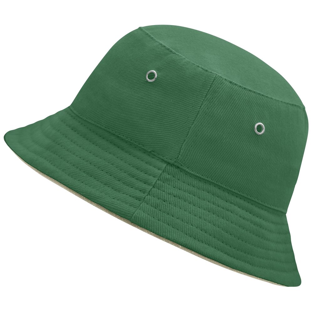 Levně Myrtle Beach Dětský klobouček MB013 - Tmavě zelená / béžová