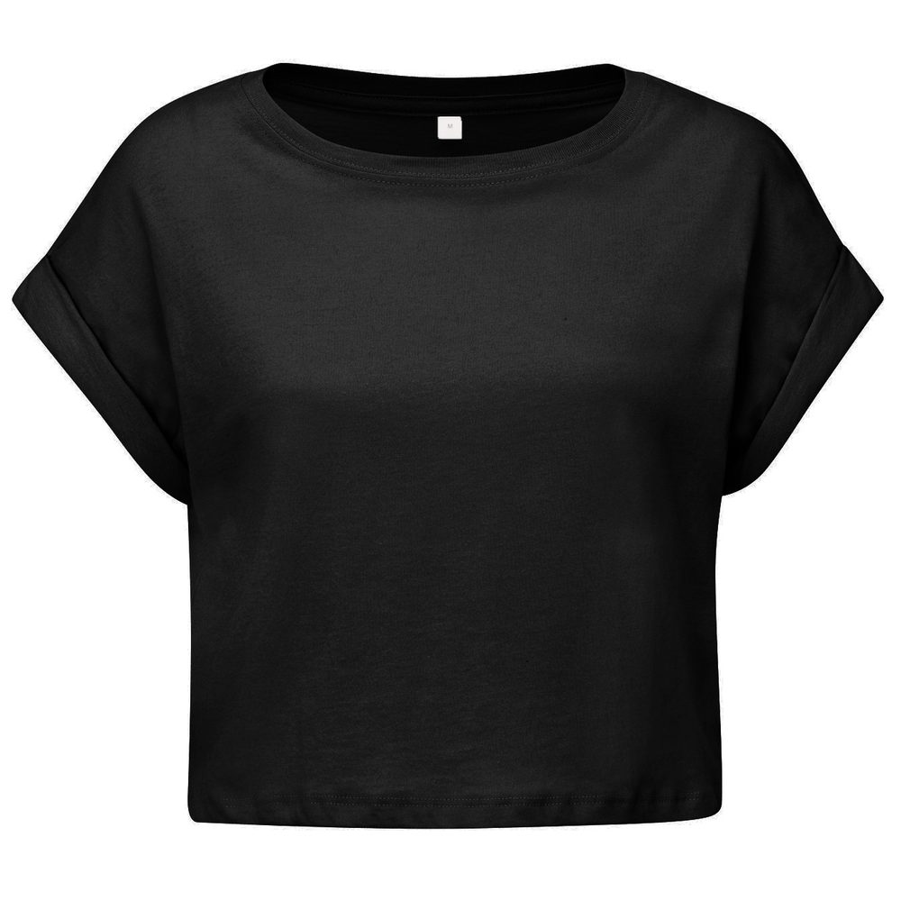 Levně Mantis Dámské crop top tričko - Černá