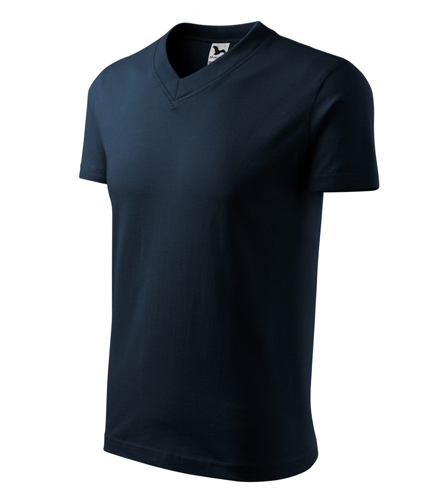 MALFINI Tričko V-neck - Tmavě šedý melír | XXL