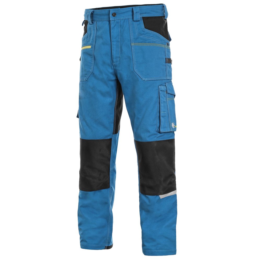 Canis (CXS) Montérkové kalhoty do pasu CXS STRETCH zkrácené - Středně modrá / černá | 54