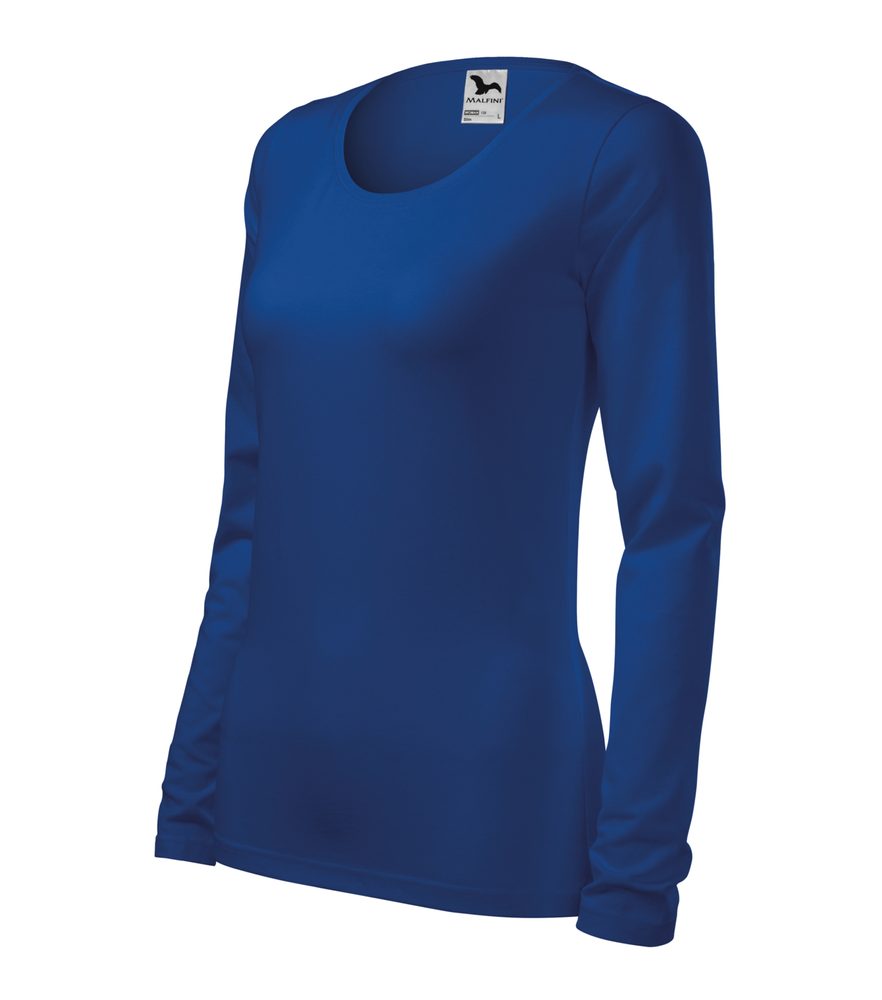 MALFINI Dámske tričko s dlhým rukávom Slim - Kráľovská modrá | M