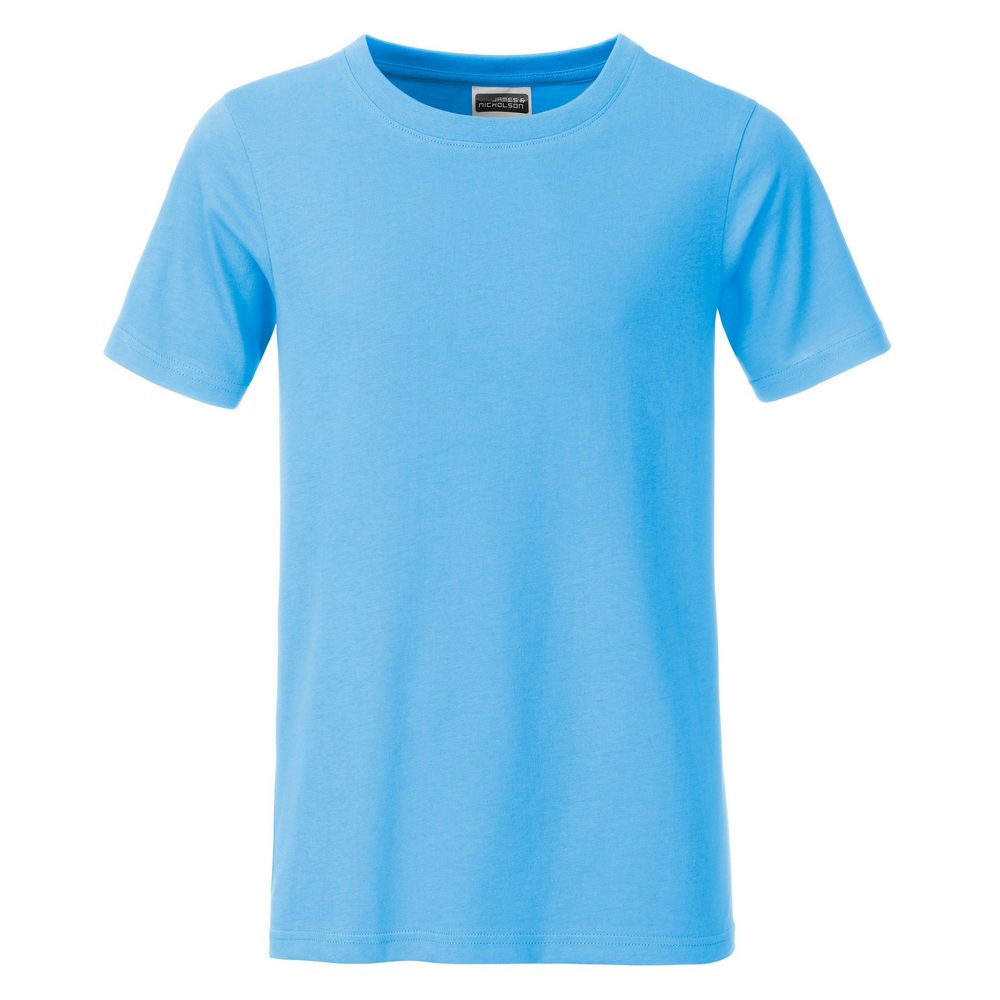 James & Nicholson Klasické chlapčenské tričko z biobavlny 8008B - Nebesky modrá | XS