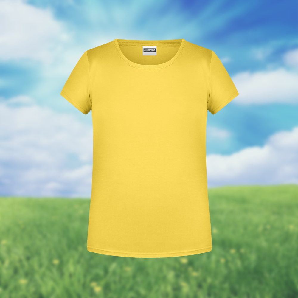 James & Nicholson Klasické dievčenské tričko z biobavlny 8007G - Žltá | XXL