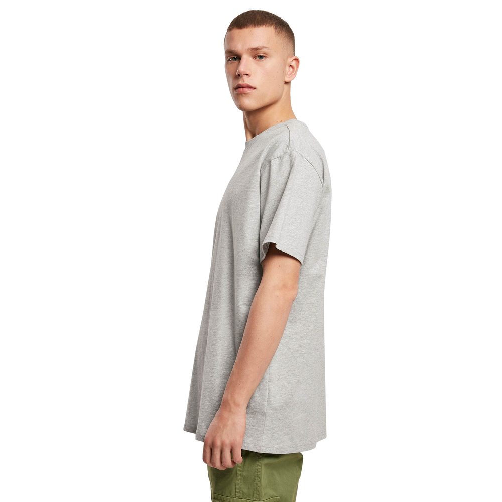 Build Your Brand Pánské tričko Heavy Oversize Tee - Tmavě šedý melír | L