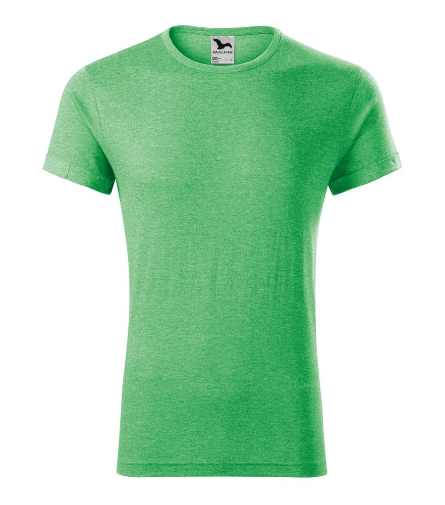 MALFINI Pánské tričko Fusion - Zelený melír | M