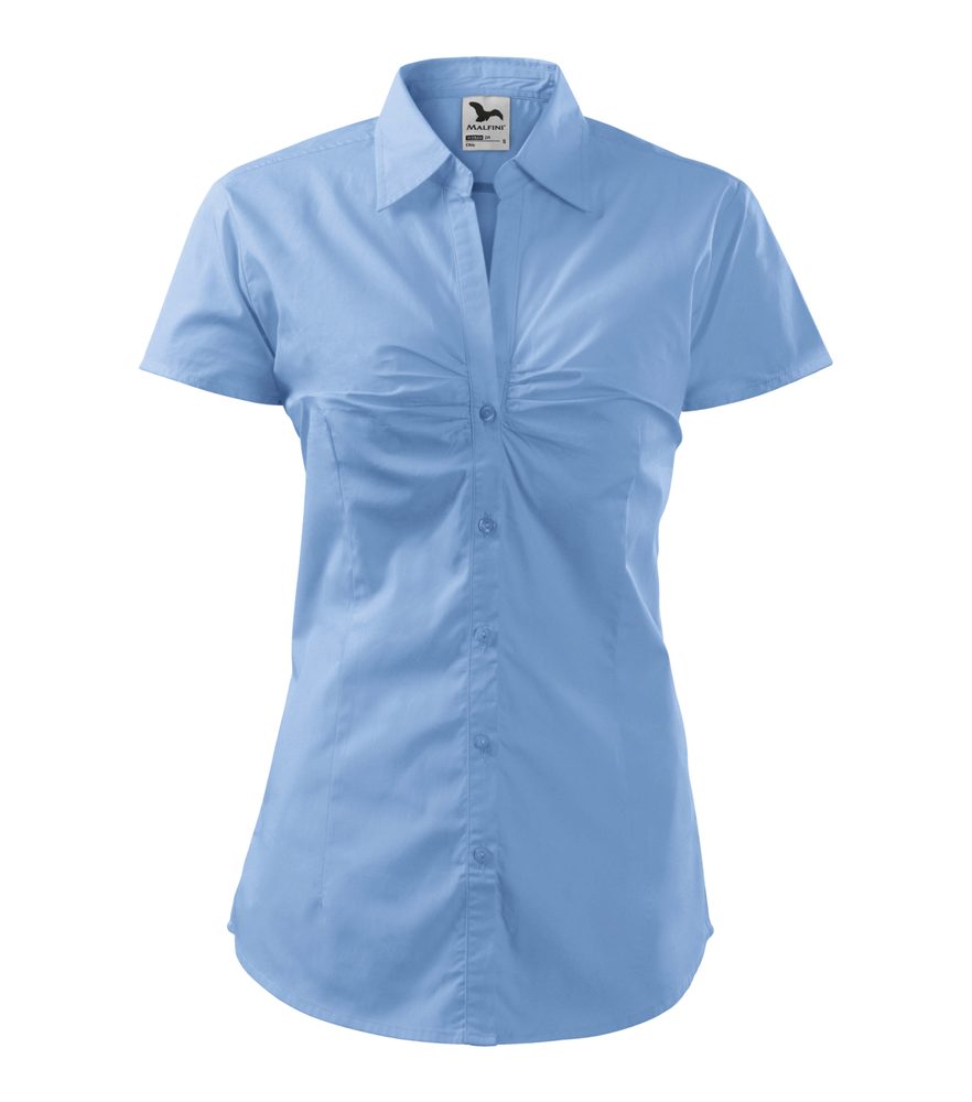 MALFINI Dámská košile s krátkým rukávem Chic - Nebesky modrá | L