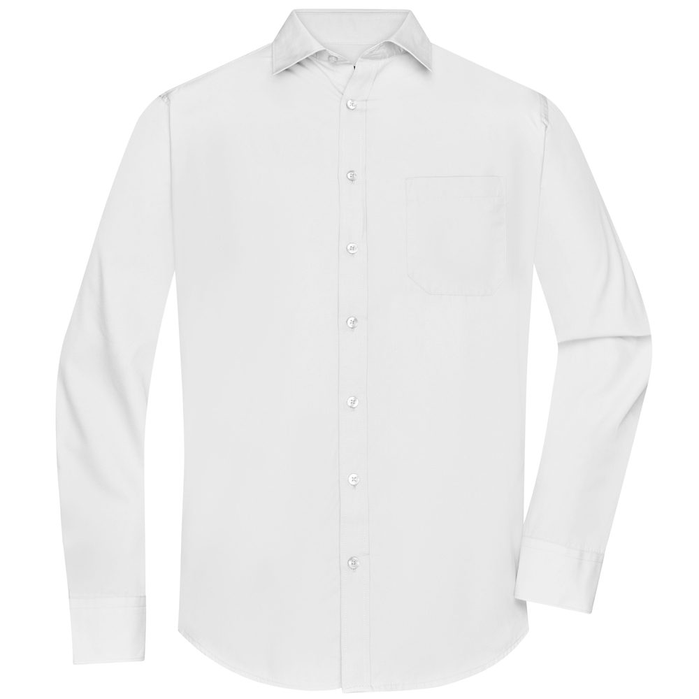 James & Nicholson Pánská košile s dlouhým rukávem JN678 - Bílá | XXL