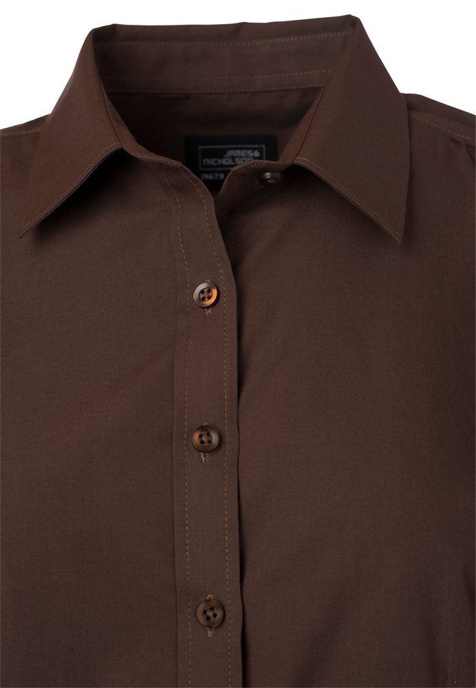 James & Nicholson Dámska košeľa s krátkym rukávom JN679 - Oceľová | XXL