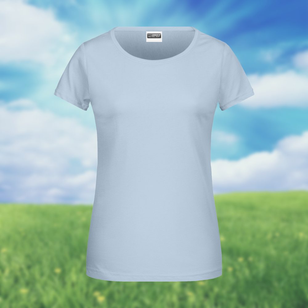 James & Nicholson Klasické dámske tričko z biobavlny 8007 - Nebesky modrá | XL