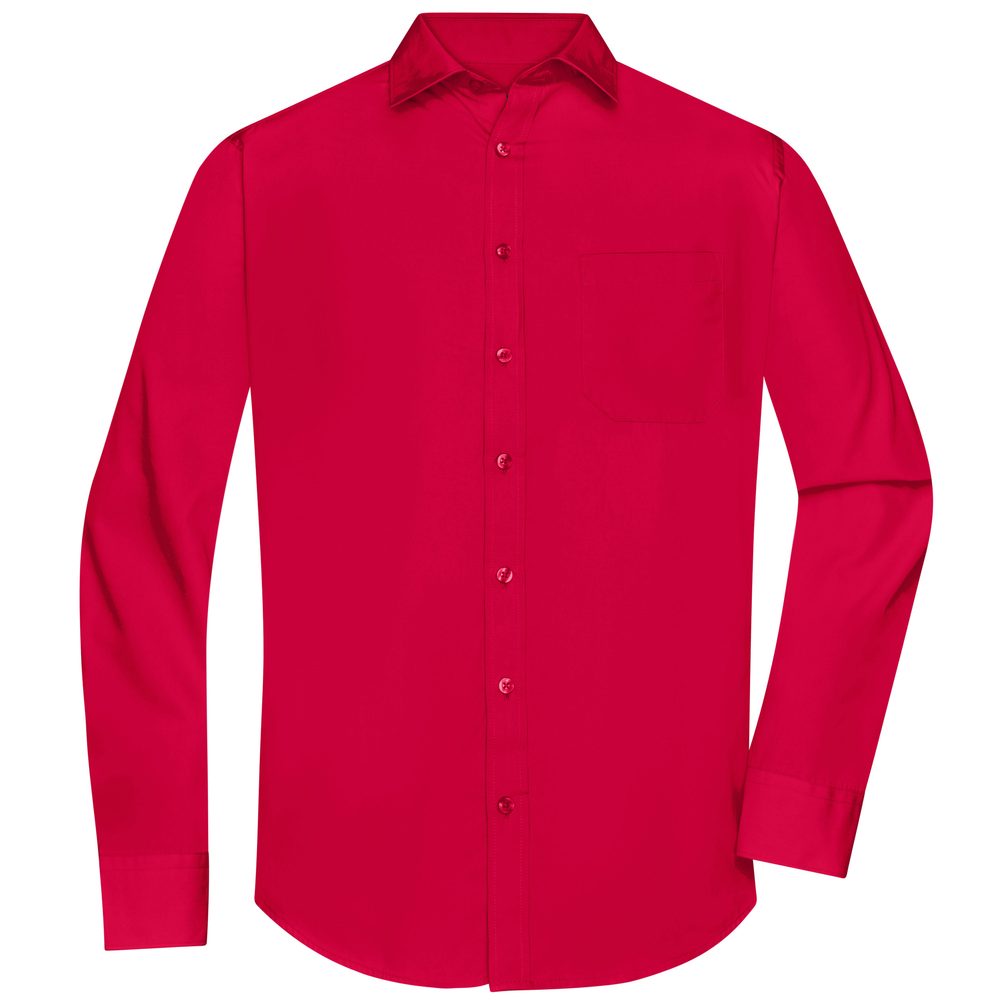James & Nicholson Pánska košeľa s dlhým rukávom JN678 - Červená | S