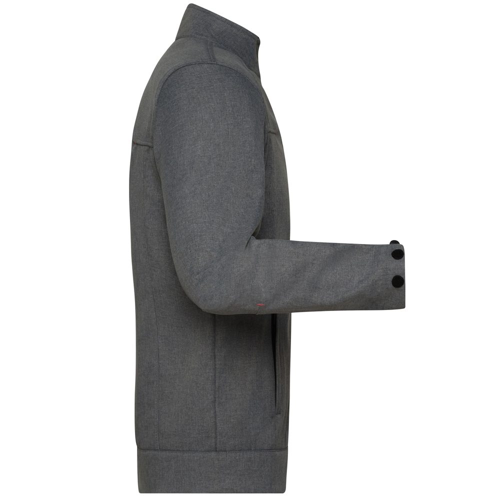 James & Nicholson Pánska softshellová bunda JN1088 - Tmavý melír | XXL
