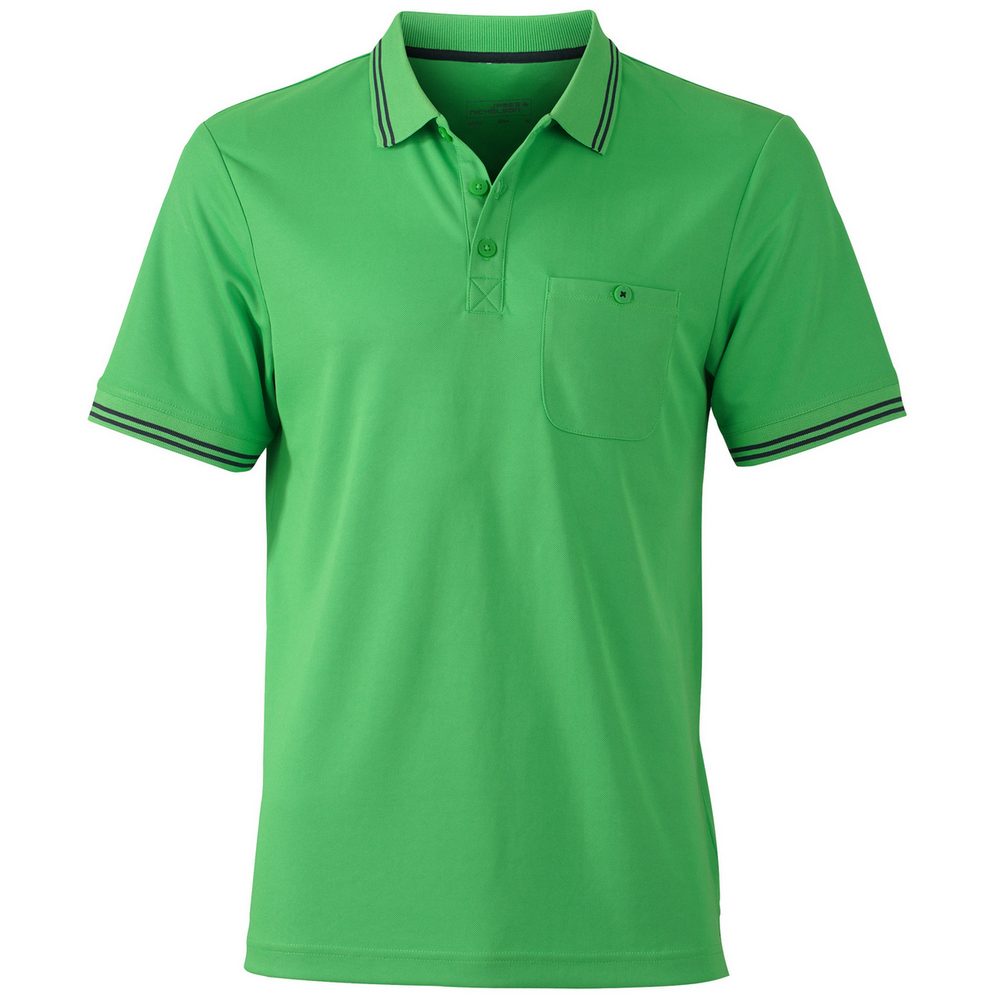 James & Nicholson Pánská sportovní polokošile JN702 - Černá / červená | XL