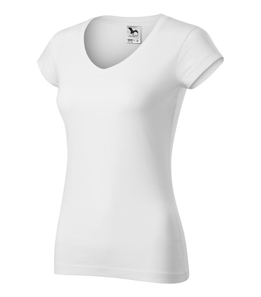 MALFINI Dámske tričko Fit V-neck - Tmavošedý melír | XL