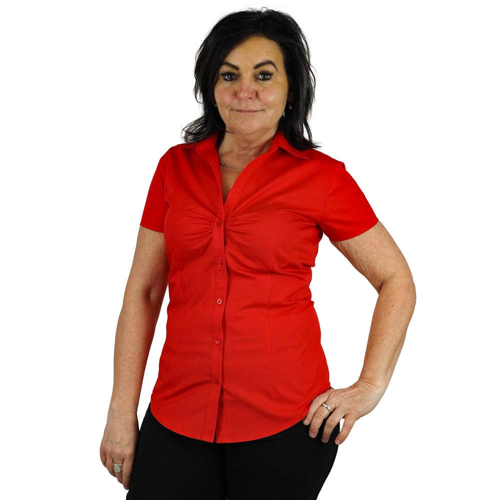 MALFINI Dámska košeľa s krátkym rukávom Chic - Čierna | S