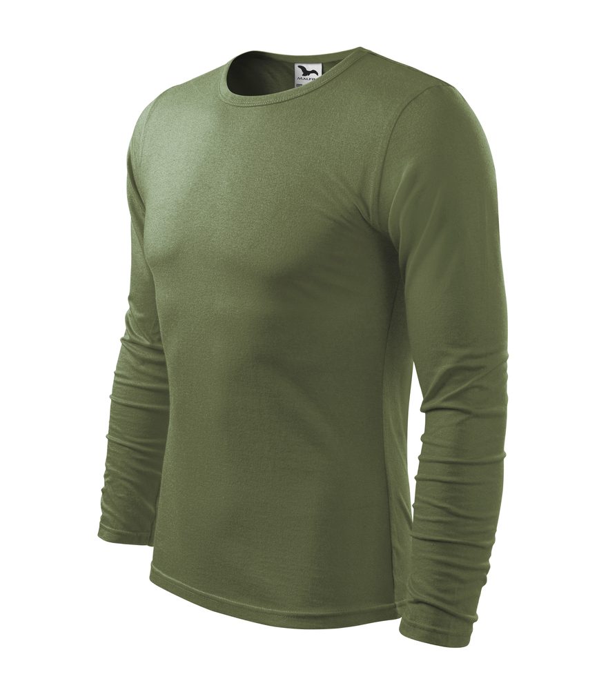 MALFINI Pánské tričko s dlouhým rukávem Fit-T Long Sleeve - Army | L