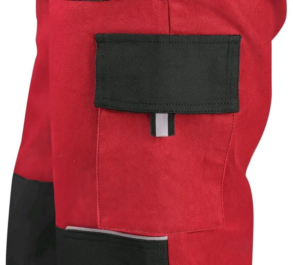 Canis (CXS) Pracovné nohavice s náprsenkou CXS LUXY ROBIN - Šedá / červená | 46