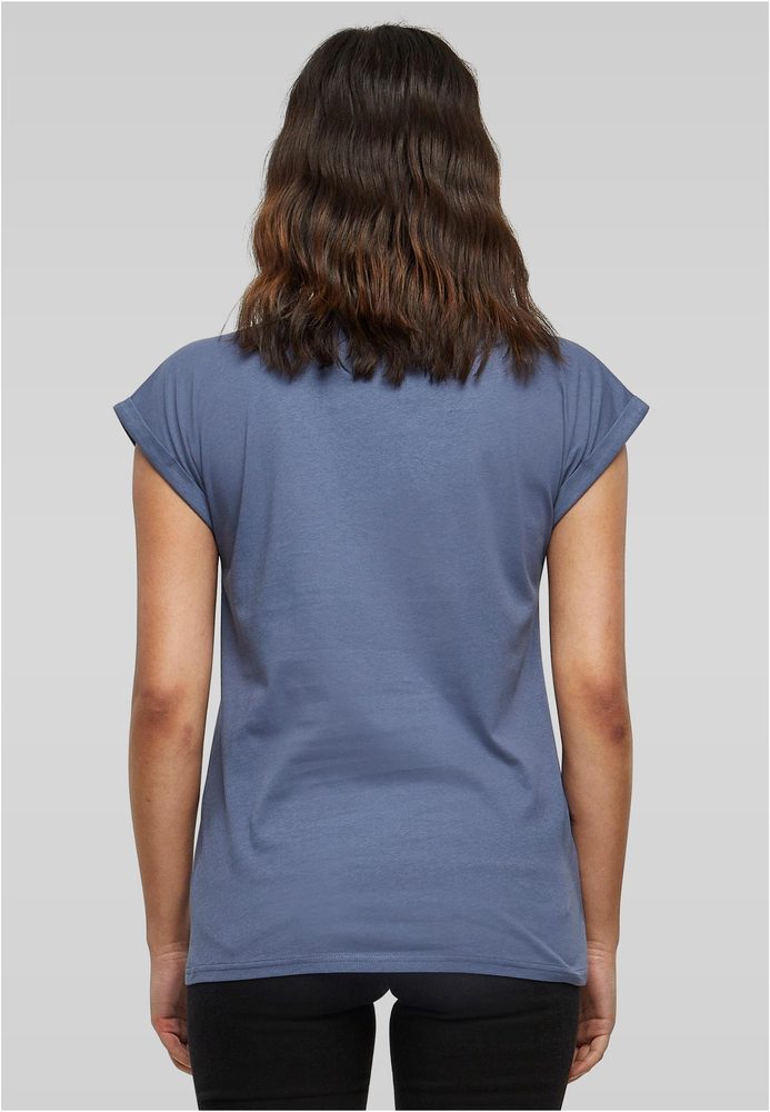 Build Your Brand Voľné dámske tričko s ohrnutými rukávmi - Čierna | XXXXL
