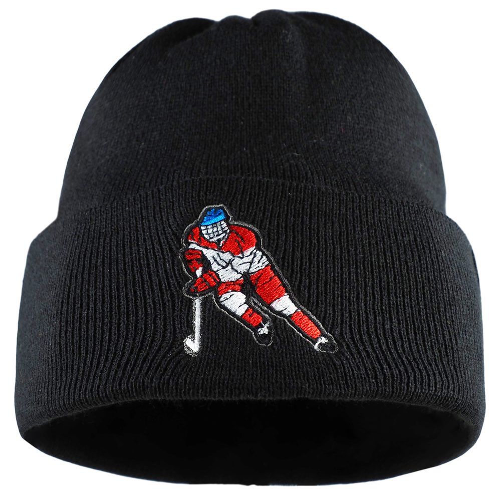 E-shop Bontis Pletená čiapka s výšivkou Hokej # Čierna