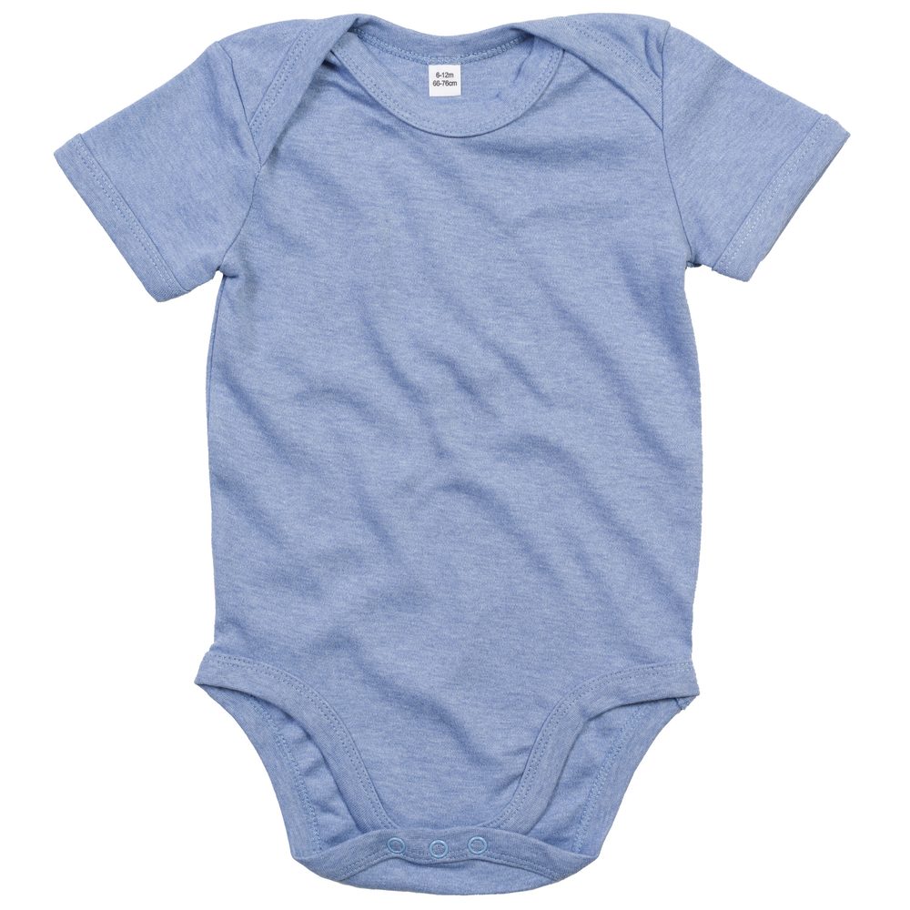 Babybugz Dojčenské body s krátkymi rukávmi - Modrý melír | 12-18 mesiacov