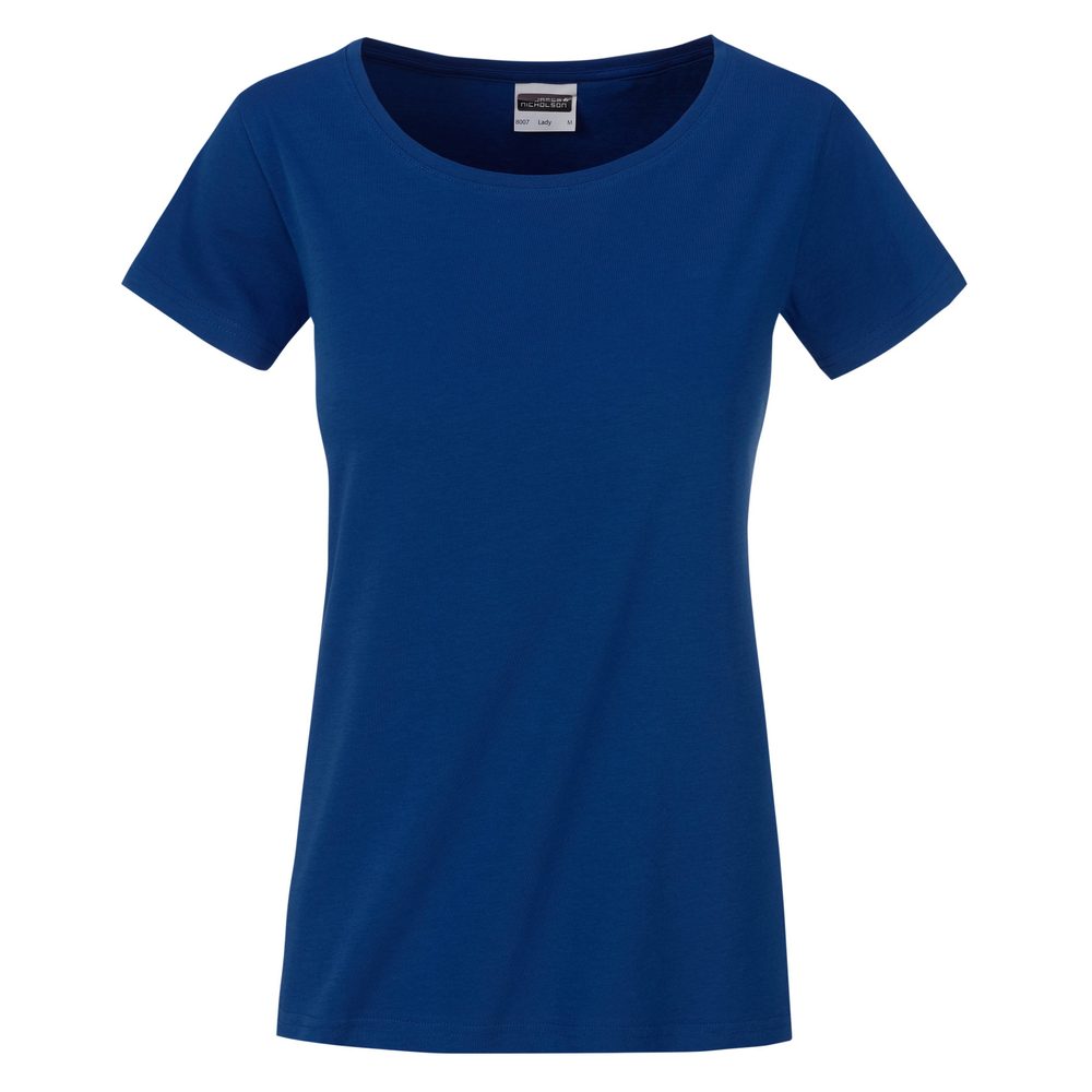 James & Nicholson Klasické dámské tričko z biobavlny 8007 - Tmavá královská modrá | L