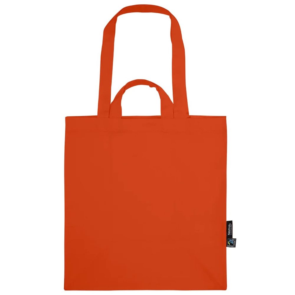 Neutral Nákupná taška so 4 uškami z organickej Fairtrade bavlny - Oranžová