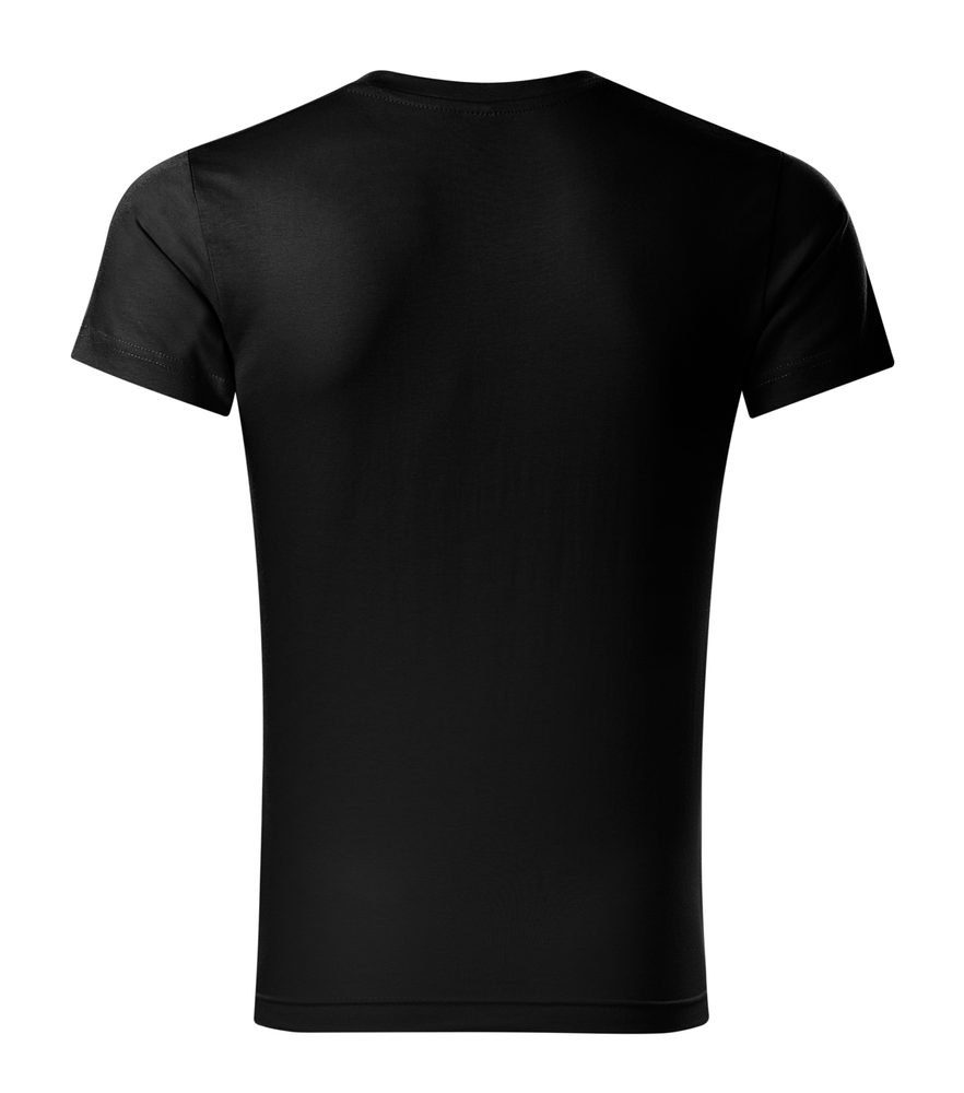 MALFINI Pánské tričko Slim Fit V-neck - Ebony gray | XXXL