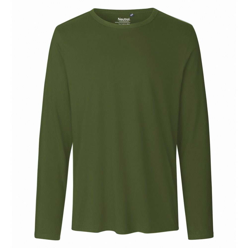 Neutral Pánske tričko s dlhým rukávom z organickej Fairtrade bavlny - Military | XXXL