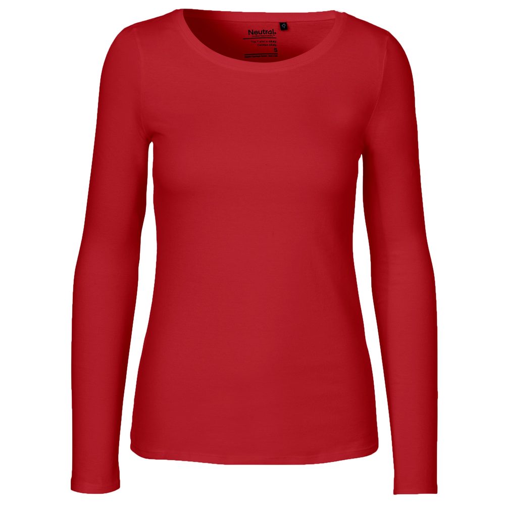 Neutral Dámske tričko s dlhým rukávom z organickej Fairtrade bavlny - Červená | XL