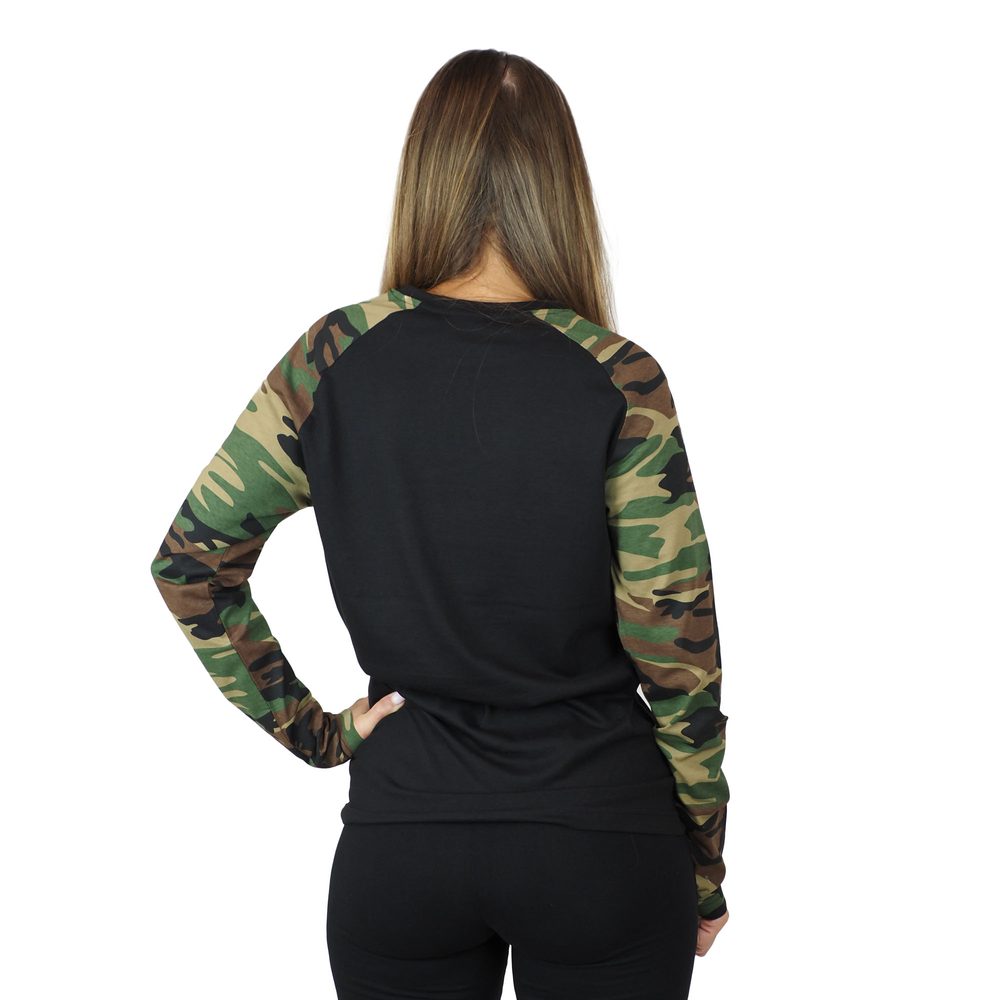 MALFINI Maskáčové tričko s dlhým rukávom Camouflage LS - Maskáčová zelená | XL